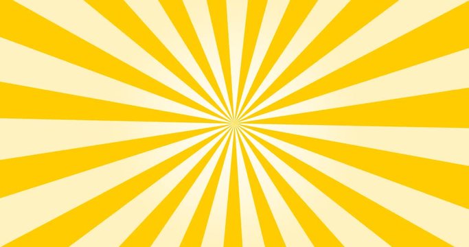 Sunray Background in Yellow and White Rays Looping