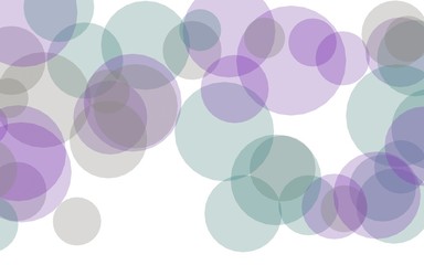 Multicolored translucent circles on a white background. Pink tones. 3D illustration
