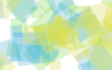 Multicolored translucent squares on white background. 3D illustration