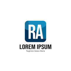 Obraz premium Initial RA logo template with modern frame. Minimalist RA letter logo vector illustration