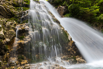 Fototapeta na wymiar landscapăe on the road to Urlatoarea waterfall, Romania