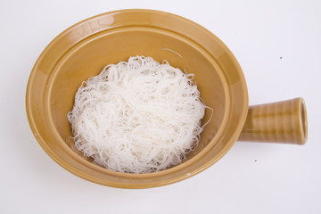 Chinese noodle style isolated on white background.