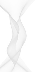 White abstract background. Fluttering white scarf. Waving on wind white fubric. 3D illustration