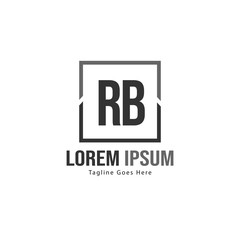 Fototapeta premium Initial RB logo template with modern frame. Minimalist RB letter logo vector illustration