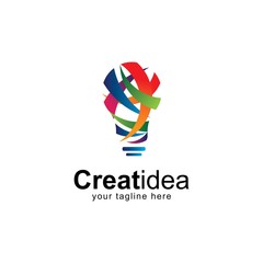 Abstract colorful bulb logo design idea template.Vector