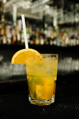Lemonade drink isolated on a bar table