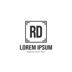 Initial RD logo template with modern frame. Minimalist RD letter logo vector illustration