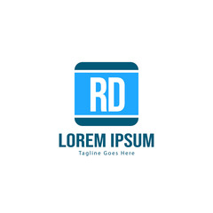 Fototapeta premium Initial RD logo template with modern frame. Minimalist RD letter logo vector illustration