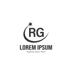 Fototapeta na wymiar Initial RG logo template with modern frame. Minimalist RG letter logo vector illustration