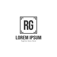 Fototapeta premium Initial RG logo template with modern frame. Minimalist RG letter logo vector illustration