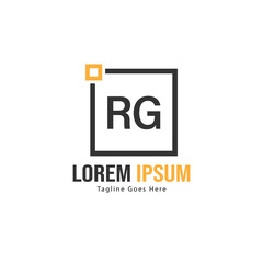 Obraz premium Initial RG logo template with modern frame. Minimalist RG letter logo vector illustration