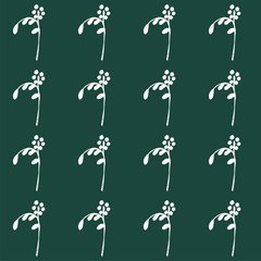 Fun Mushrooms Birds Flowers Seamless Repeat
