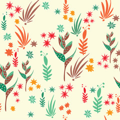 Tropical Paradise Floral with Birds of Paradise