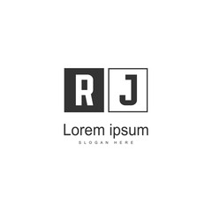 Obraz premium Initial RJ logo template with modern frame. Minimalist RJ letter logo vector illustration