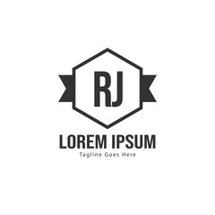Fototapeta premium Initial RJ logo template with modern frame. Minimalist RJ letter logo vector illustration