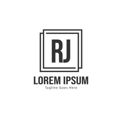 Fototapeta premium Initial RJ logo template with modern frame. Minimalist RJ letter logo vector illustration