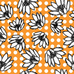 Water Lily Pattern Hand Drawn