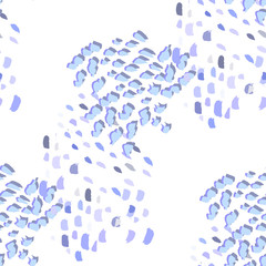 Hand drawn illustration with blue scribble color texture ink hand on black background for decoration design. Hand drawn trendy native modern paint ink texture. Decorative color art. Abstract ink blot.