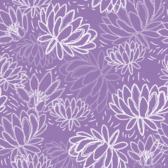 Water Lily Pattern Hand Drawn