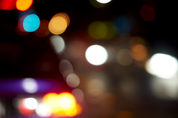 Bokeh of street in night time