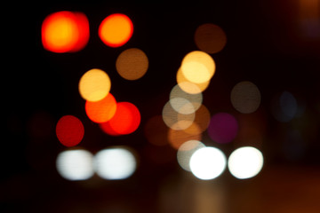 Bokeh at street in night
