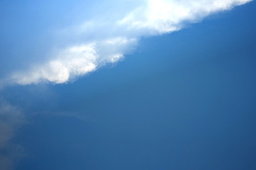 Naklejka na ściany i meble Blue sky with clouds in shapes upper