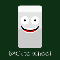 Isolated happy eraser cartoon. Back to school - Vector