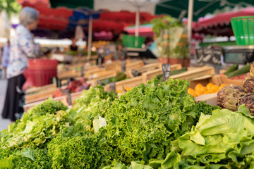 Green lettuce on street market, Aix-en-Provence, France