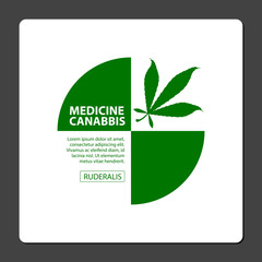 Cannabis medicine poster with text - Vector image