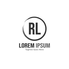 Fototapeta premium Initial RL logo template with modern frame. Minimalist RL letter logo vector illustration