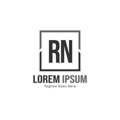 Fototapeta premium Initial RN logo template with modern frame. Minimalist RN letter logo vector illustration