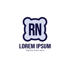 Obraz premium Initial RN logo template with modern frame. Minimalist RN letter logo vector illustration