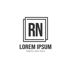 Obraz premium Initial RN logo template with modern frame. Minimalist RN letter logo vector illustration