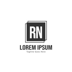 Fototapeta premium Initial RN logo template with modern frame. Minimalist RN letter logo vector illustration