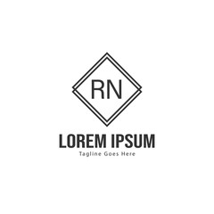 Fototapeta premium Initial RN logo template with modern frame. Minimalist RN letter logo vector illustration