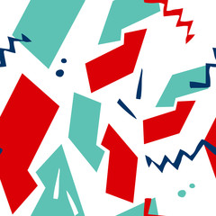 Abstract seamless pattern with graphyc elements, modern abstract shapes.   Avant-garde collage style. Geometric wallpaper for business brochure,  cover design.