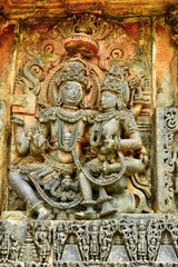 Fototapeta na wymiar The Incredible Hoysala Temples of Karanataka - Hoysaleswara Temple Halebeedu