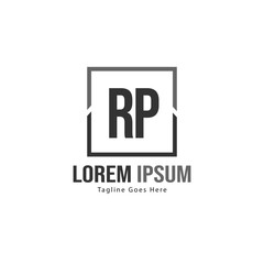 Fototapeta premium Initial RP logo template with modern frame. Minimalist RP letter logo vector illustration