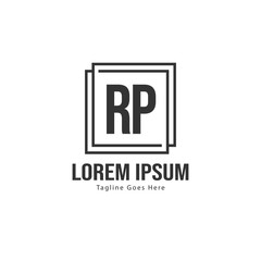 Obraz premium Initial RP logo template with modern frame. Minimalist RP letter logo vector illustration
