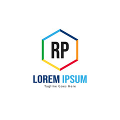 Fototapeta premium Initial RP logo template with modern frame. Minimalist RP letter logo vector illustration