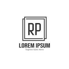 Fototapeta premium Initial RP logo template with modern frame. Minimalist RP letter logo vector illustration