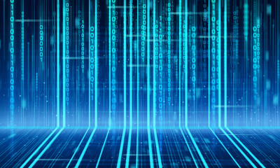 code web illustration background futuristic robotic, system of internert of things, abstract glow light of data link working electric, digital ai social network technology