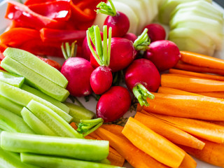 Colorful, fresh vegetables on table