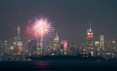 July 4th Celebration 2019 Jersey City and New York Skylines