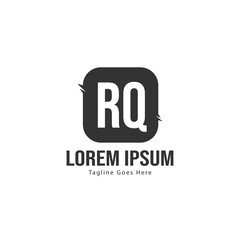 Obraz premium Initial RQ logo template with modern frame. Minimalist RQ letter logo vector illustration