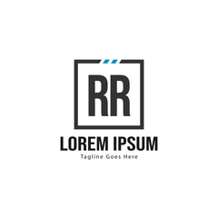 Fototapeta premium Initial RR logo template with modern frame. Minimalist RR letter logo vector illustration