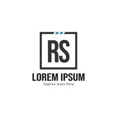 Initial RS logo template with modern frame. Minimalist RS letter logo vector illustration
