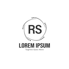 Initial RS logo template with modern frame. Minimalist RS letter logo vector illustration