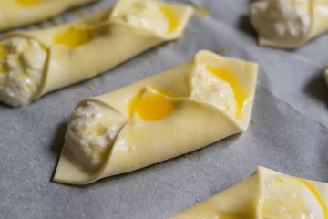 Puff pastry cheesecakes serve as a delicious sweetness for coffee or tea.