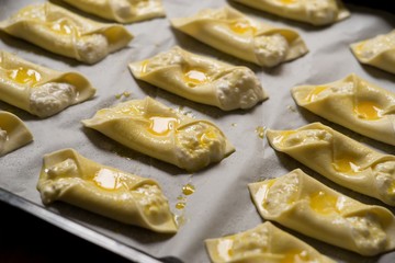 Puff pastry cheesecakes serve as a delicious sweetness for coffee or tea.